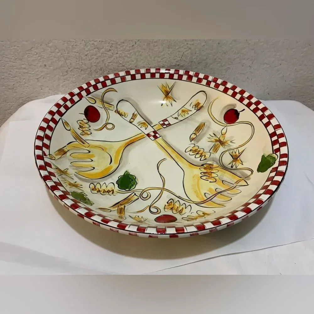Tabletops Unlimited Italian Garden Pasta Salad Bowl 13